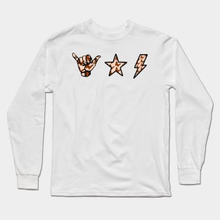 butterfly shaka hand, star & lightning sticker pack Long Sleeve T-Shirt